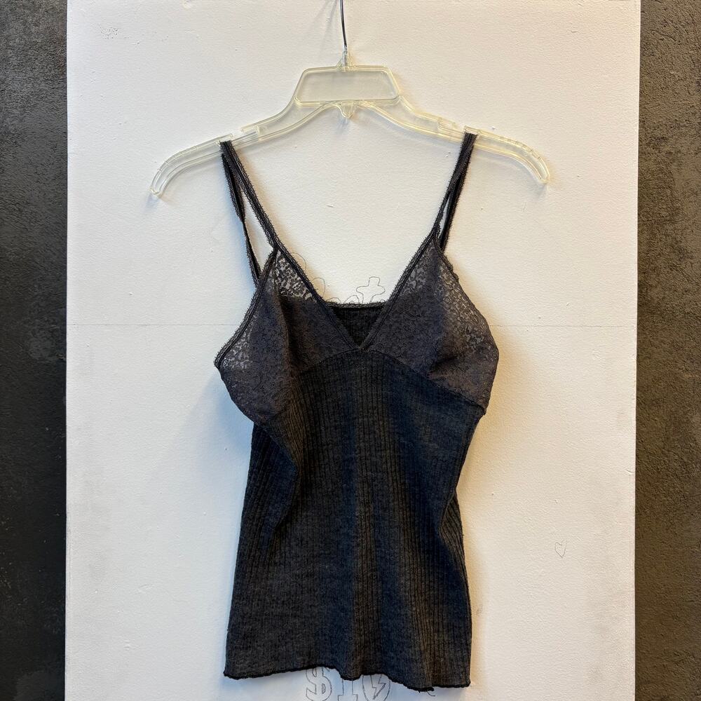 Vintage Grey Lace Tank